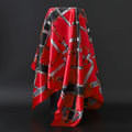 Lenço Feminino Luxo Seda Twill 90x90cm – Estampa Cinto Fashion, Lenço Quadrado, Bandana/Foulard/Echarpe