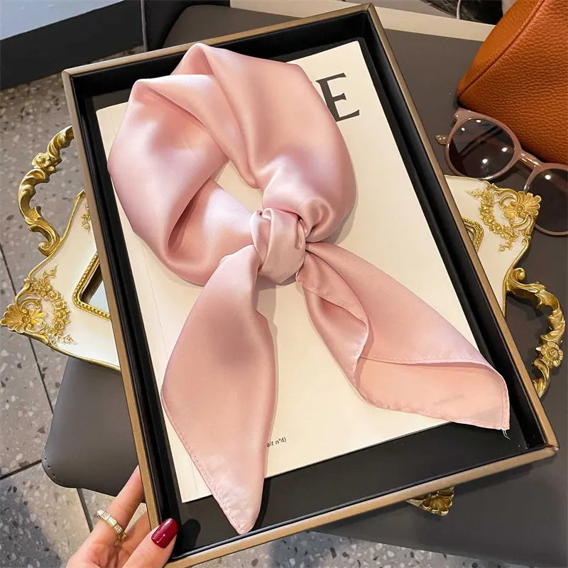 Lenço Feminino Quadrado 70cm – Seda Sintética Luxo com Estampa de Gaivota