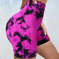 Shorts de Yoga Feminino Tie Dye | Shorts Fitness de Cintura Alta