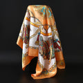Lenço Feminino Luxo Seda Twill 90x90cm – Estampa Cinto Fashion, Lenço Quadrado, Bandana/Foulard/Echarpe