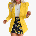 Eleve seu estilo no trabalho ou em eventos casuais com este conjunto feminino elegante de primavera 2026 composto por blazer de manga longa