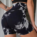 Shorts de Yoga Feminino Tie Dye | Shorts Fitness de Cintura Alta
