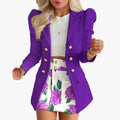 Eleve seu estilo no trabalho ou em eventos casuais com este conjunto feminino elegante de primavera 2026 composto por blazer de manga longa