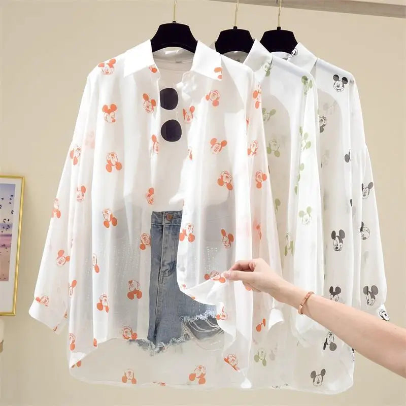 Blusa Feminina Mickey Mouse – Manga Longa Casual
