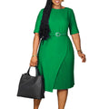 Roupas Plus Size L-3XL – Vestidos Femininos Primavera/Verão, Manga Curta, Estilo Street Casual, Vestido Midi Oversized Tamanho Grande 3XL.