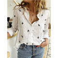Blusa Feminina de Algodão e Linho – Manga Longa Casual e Elegante Blusa feminina leve e confortável, feita em algodão e linho, com mangas longas, gola com botão e corte solto.