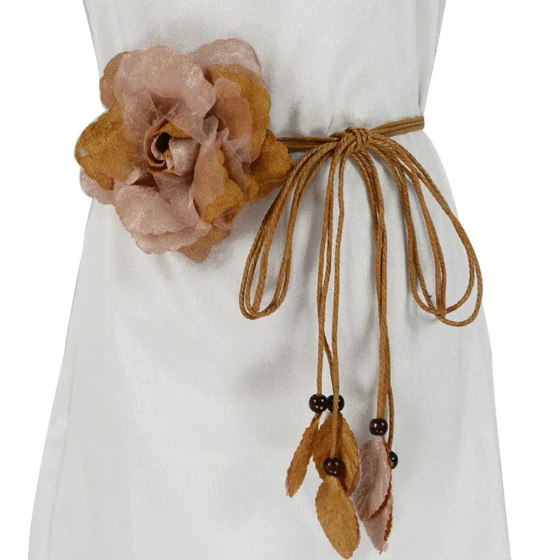 Cinto Feminino Casual com Nó e Corrente – Acessório Elegante para Vestidos