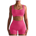 Conjunto Fitness Feminino 2025 – Top Cropped e Shorts de Cintura Alta