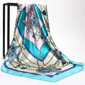 Lenço Quadrado Feminino 90x90cm – Cetim Toque de Seda, Estampado Fashion, Echarpe/Scarf/ Bandana de Luxo