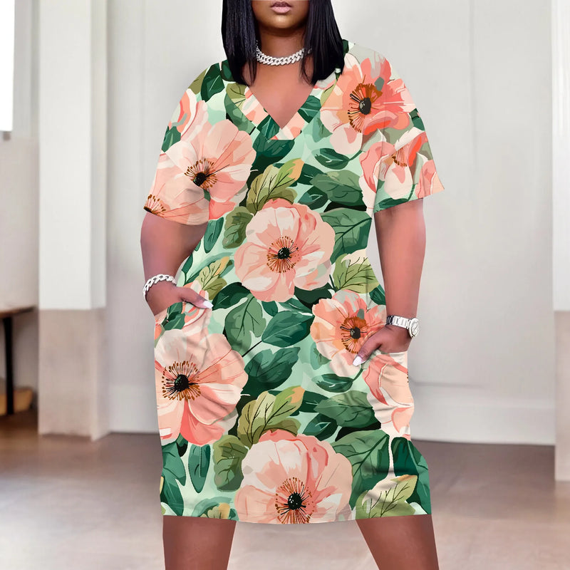 Vestido Plus Size Feminino Tie Dye – Verão Festival 2026