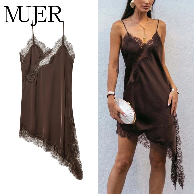 Vestido Curto de Renda para Mulheres – Slip Dress Sexy e Elegante