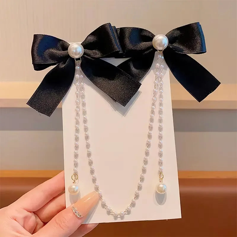Presilha de Cabelo Laço Princesa com Pérolas – Rosa, Feminina e Infantil