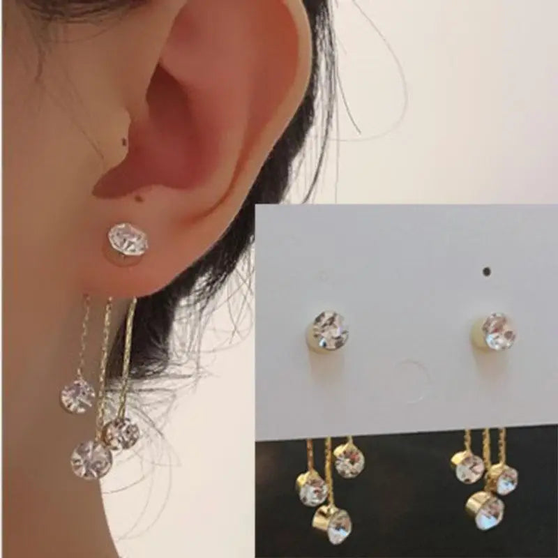 Elegantes brincos femininos com agulha em prata 925, pérolas delicadas e tassel moderno, com detalhes em zircônia. Tendência de moda coreana, perfeitos para complementar looks sofisticados e ocasiões especiais com luxo e brilho.