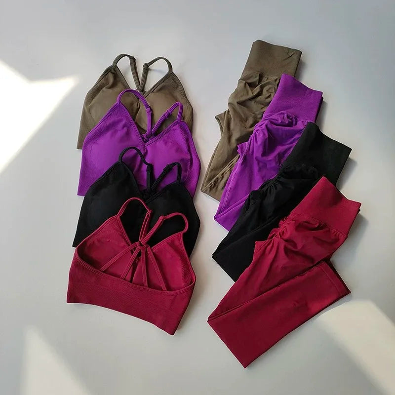 Conjunto Fitness Feminino 2026 – Legging Cintura Alta e Top, Efeito Levanta Quadril