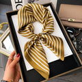 Lenço Feminino Quadrado 70cm – Seda Sintética Luxo com Estampa de Gaivota