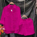 Conjunto feminino confortável e elegante para casa ou passeios, composto por camisa de manga longa e shorts. Feito em algodão e linho leve, ideal para o verão 2024. Perfeito para estilo casual, lazer e conforto diário.