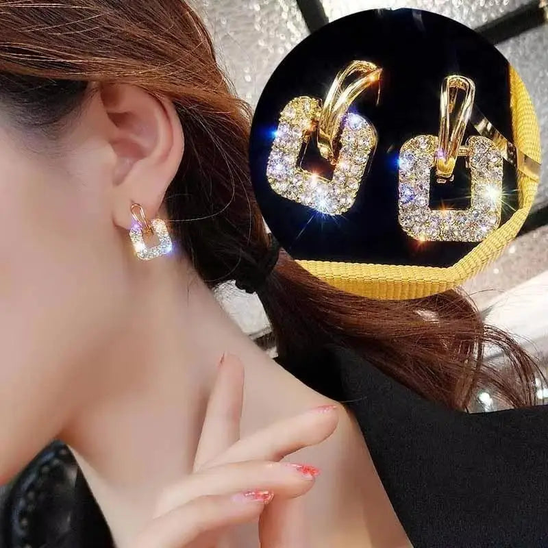 Brincos Femininos de Prata 925 com Coração de Cristal – Moda
