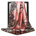 Lenço Quadrado Feminino 90x90cm – Cetim Toque de Seda, Estampado Fashion, Echarpe/Scarf/ Bandana de Luxo