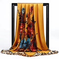 Lenço Quadrado Feminino 90x90cm – Cetim Toque de Seda, Estampado Fashion, Echarpe/Scarf/ Bandana de Luxo