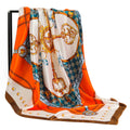 Lenço Quadrado Feminino 90x90cm – Cetim Toque de Seda, Estampado Fashion, Echarpe/Scarf/ Bandana de Luxo