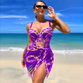 Curta o verão com estilo neste maiô feminino push-up com decote em V e saída de praia combinando. Seu design vintage valoriza a silhueta, garantindo conforto e elegância na praia ou piscina.