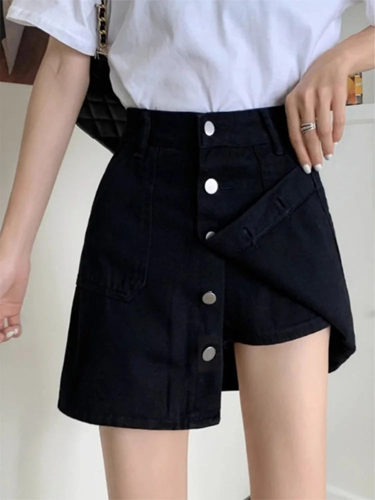 Saia A-Line Cintura Alta Plus Size – Jeans, Modelagem que Valoriza, Versátil, Verão, Roupa Feminina Plus Size, Caimento Solto que Disfarça a Silhueta.