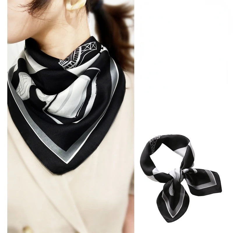 Lenço de Seda Quadrado 70x70cm – Estampa Luxuosa Feminina Lenço fashion em cetim macio, ideal para usar como faixa de cabelo, acessório de pescoço, ou detalhe em bolsas. Elegância e versatilidade em um só acessório.