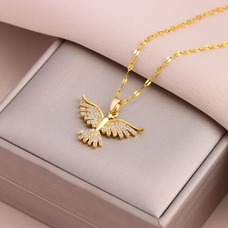 Colar Phoenix Vintage Banhado a Ouro 18K – Estilo Retrô para Mulheres