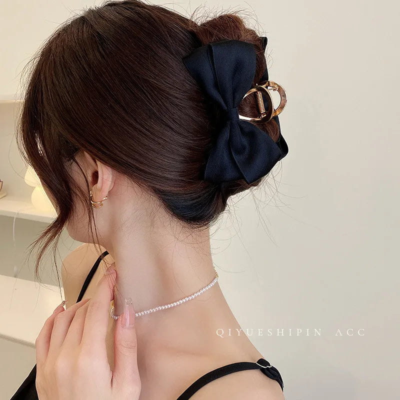 Clipes de Cabelo Femininos em Cetim – Laço Fashion para Meninas e Mulheres, Presente Elegante