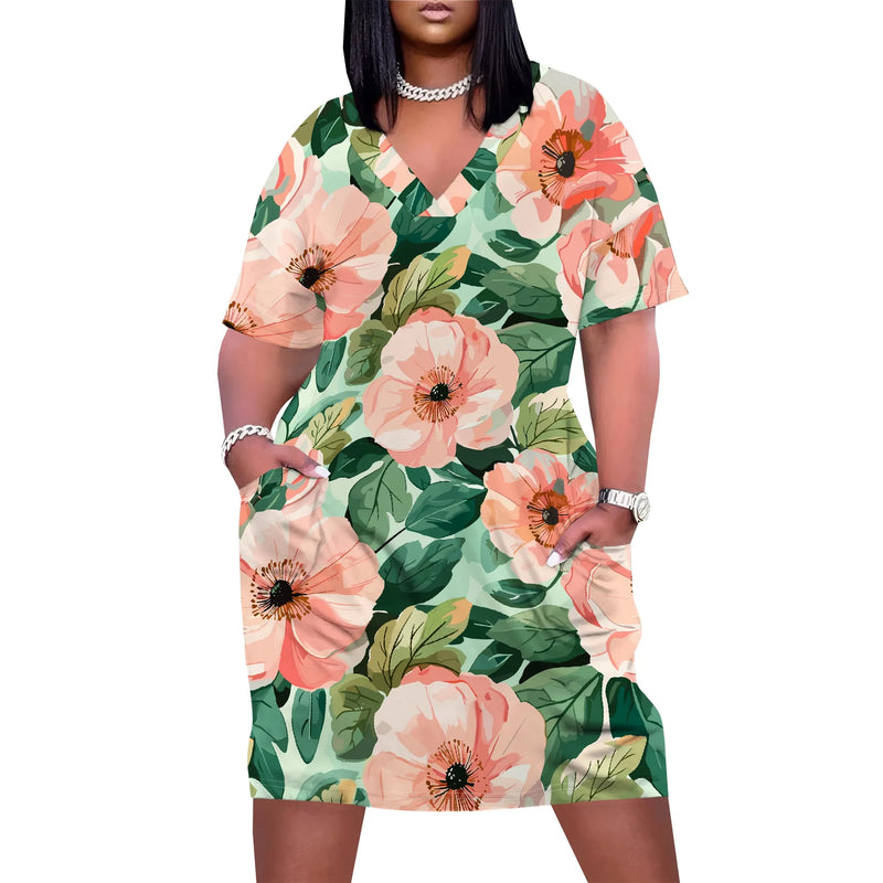 Vestido Plus Size Feminino Tie Dye – Verão Festival 2026