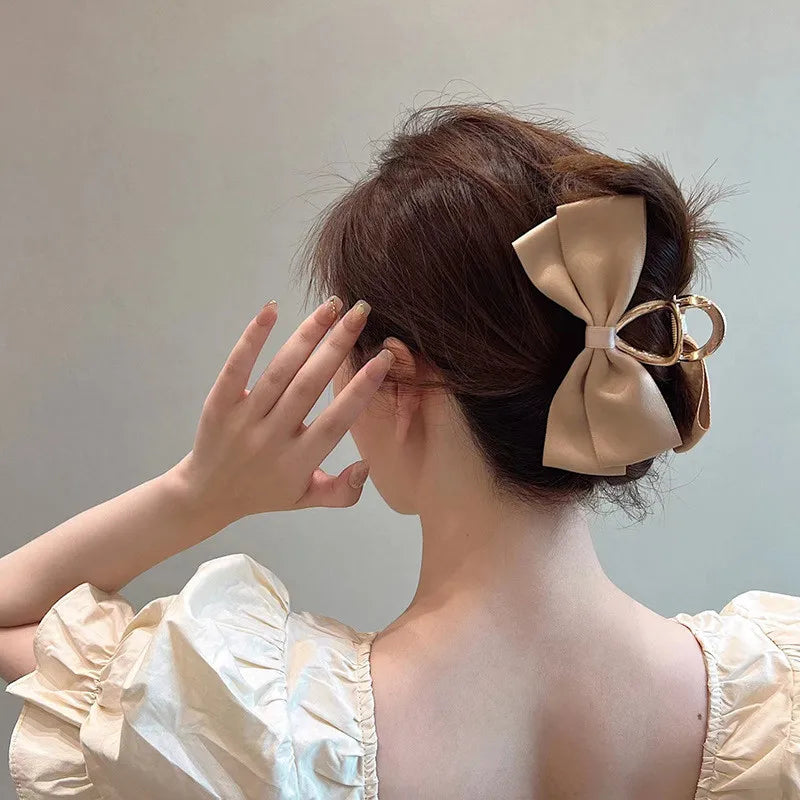 Clipes de Cabelo Femininos em Cetim – Laço Fashion para Meninas e Mulheres, Presente Elegante