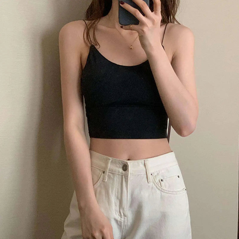 Top Feminino em Seda Gelada – Sem Costura, Com Bojo, Estilo Bralette e Conforto Sem Aro