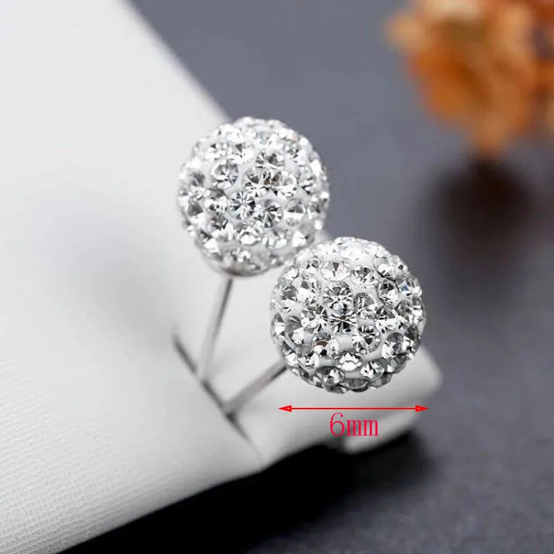 Brincos Femininos de Prata 925 com Coração de Cristal – Moda
