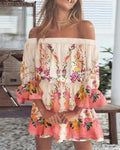 Blusa leve e elegante, estilo boho com ombro a ombro, decote em V e costas abertas. Perfeita para looks de verão, férias ou ocasiões casuais, unindo conforto e charme feminino.