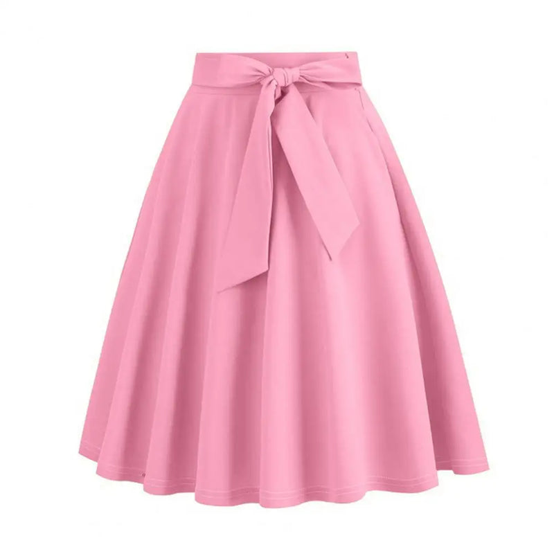Saia Vintage Feminina – Estilo Swing Pin-Up, Cintura Alta, Casual e Elegante