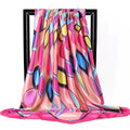 Lenço Quadrado Feminino 90x90cm – Cetim Toque de Seda, Estampado Fashion, Echarpe/Scarf/ Bandana de Luxo