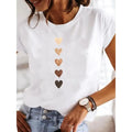 Camiseta Feminina Estampada com Coração –  Casual e Divertida para o Verão