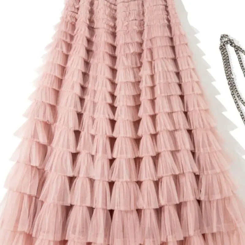 Saia Doce Estilo Camadas – Cintura Elástica, Midi