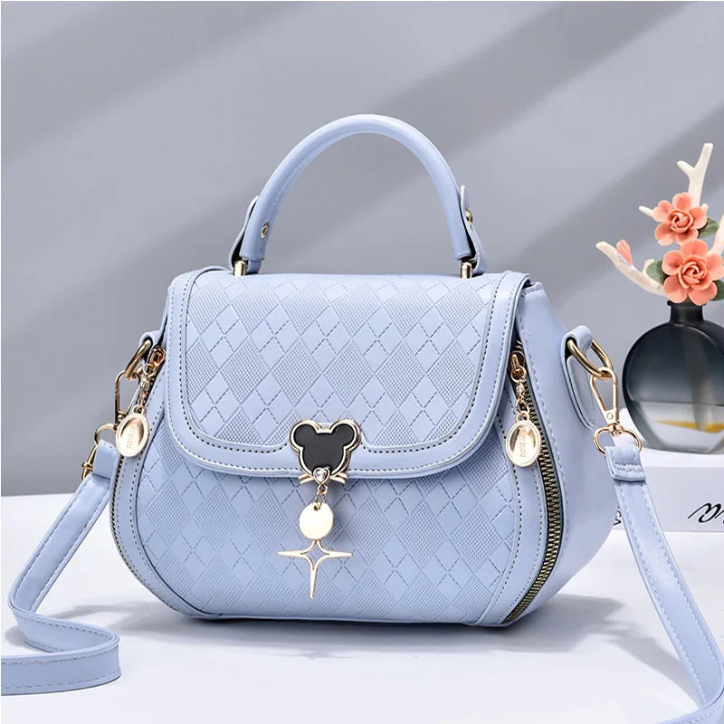Bolsa Feminina de Ombro e Mão –  Luxo com Laço em Couro Genuíno