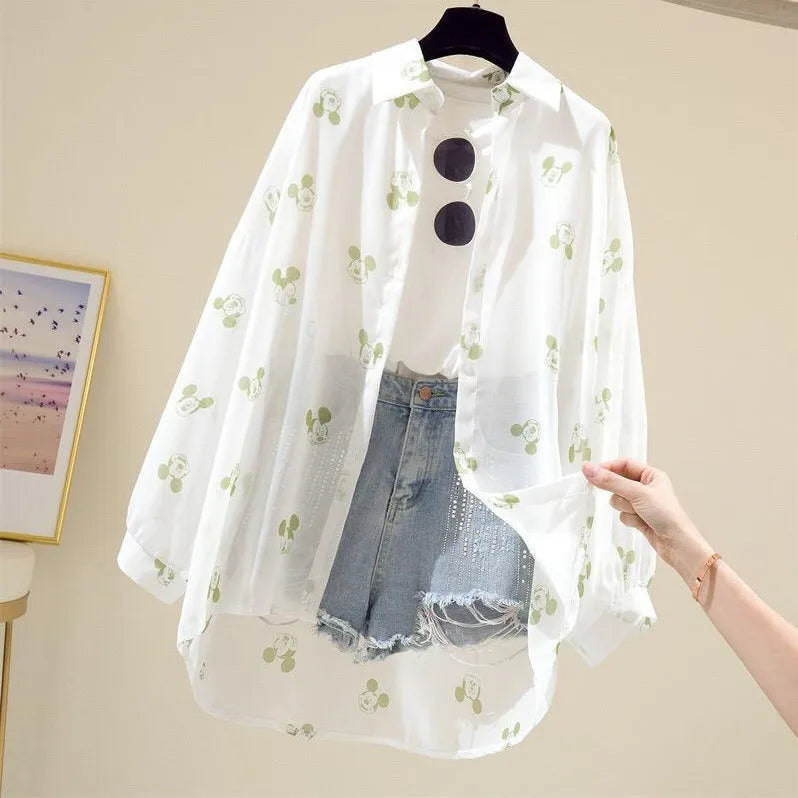 Blusa Feminina Mickey Mouse – Manga Longa Casual