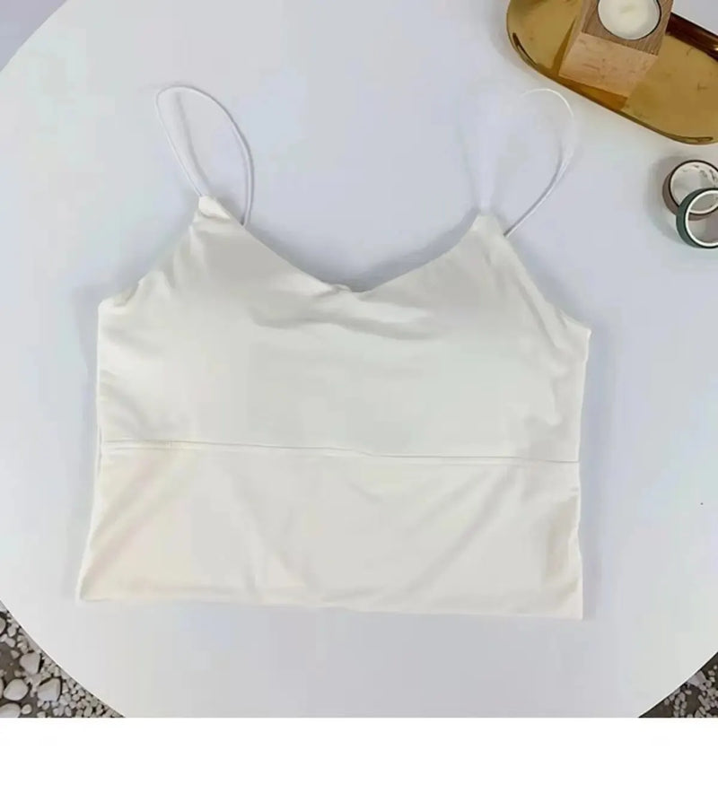 Top Feminino em Seda Gelada – Sem Costura, Com Bojo, Estilo Bralette e Conforto Sem Aro