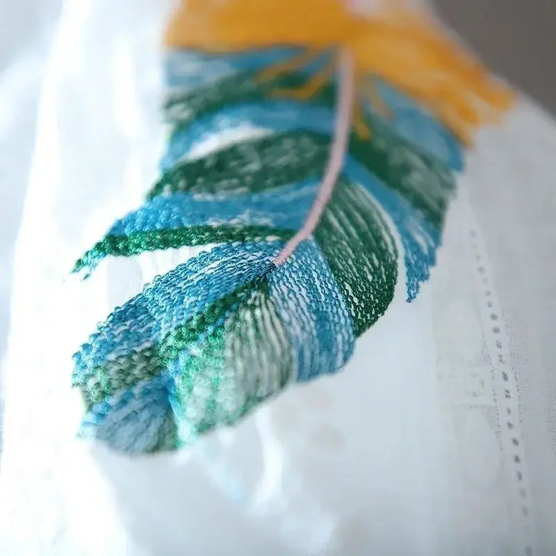 Mantenha-se elegante e fresca neste verão com nossa blusa feminina de algodão com renda. O decote em V e as mangas lanterna adicionam um toque sofisticado, enquanto o bordado floral