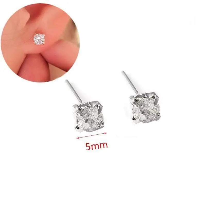 Brincos Femininos de Prata 925 com Coração de Cristal – Moda