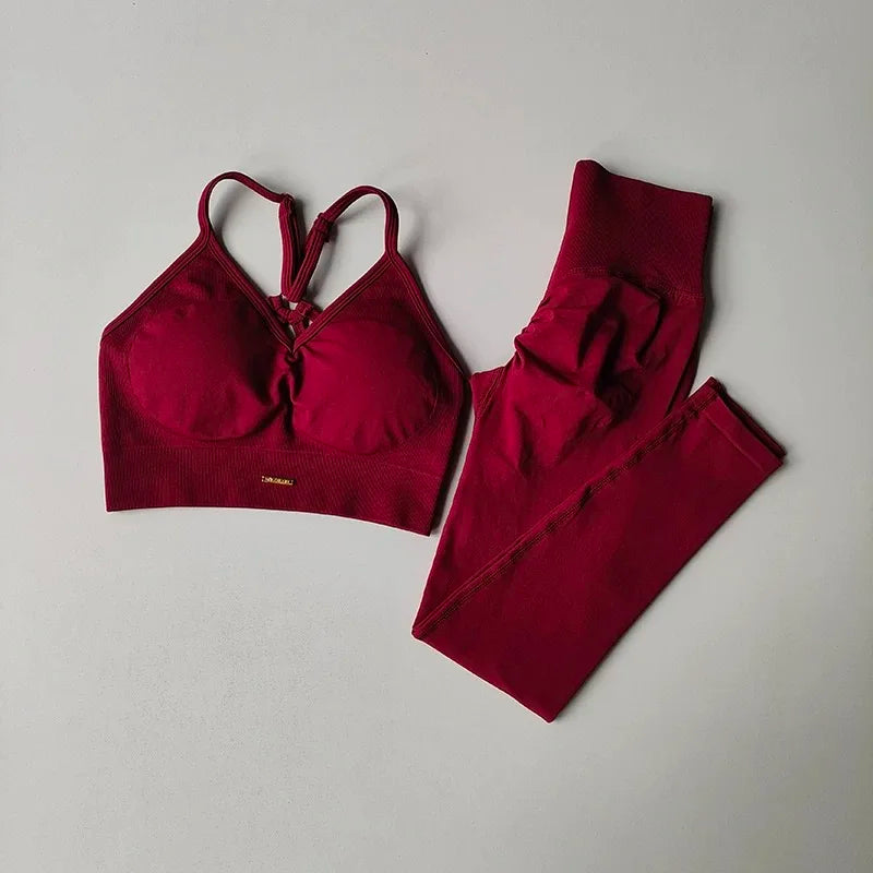 Conjunto Fitness Feminino 2026 – Legging Cintura Alta e Top, Efeito Levanta Quadril