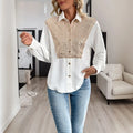 Blusa Feminina com Paetês – Manga Longa e Gola Tradicional
