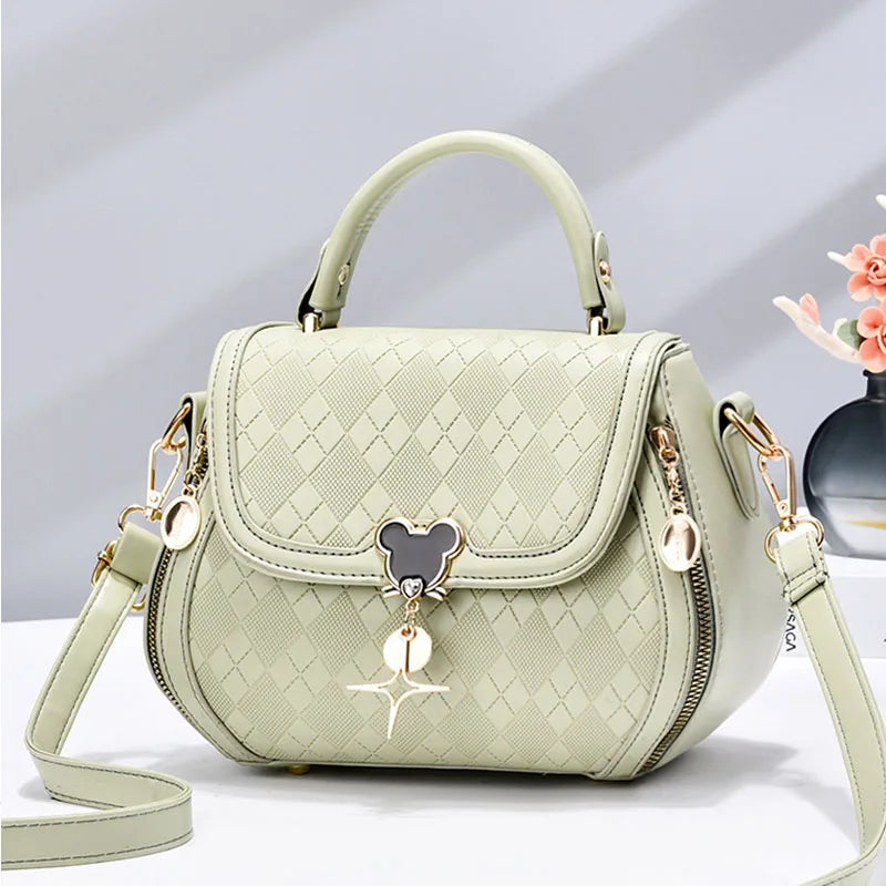 Bolsa Feminina de Ombro e Mão –  Luxo com Laço em Couro Genuíno