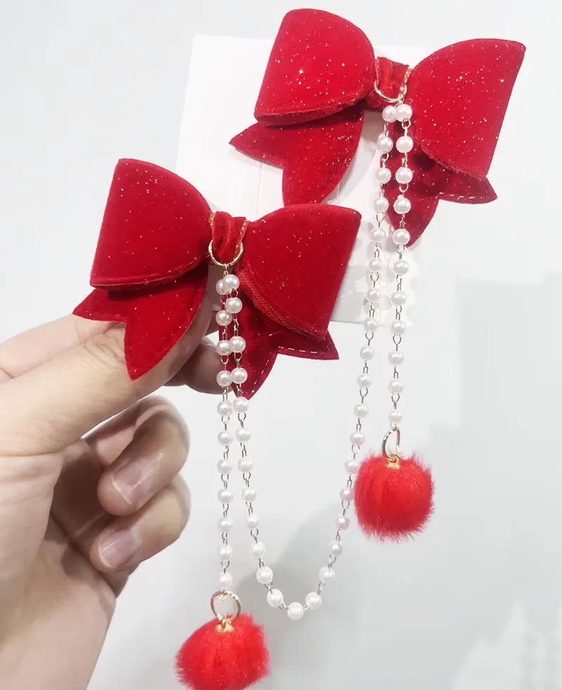Presilha de Cabelo Laço Princesa com Pérolas – Rosa, Feminina e Infantil