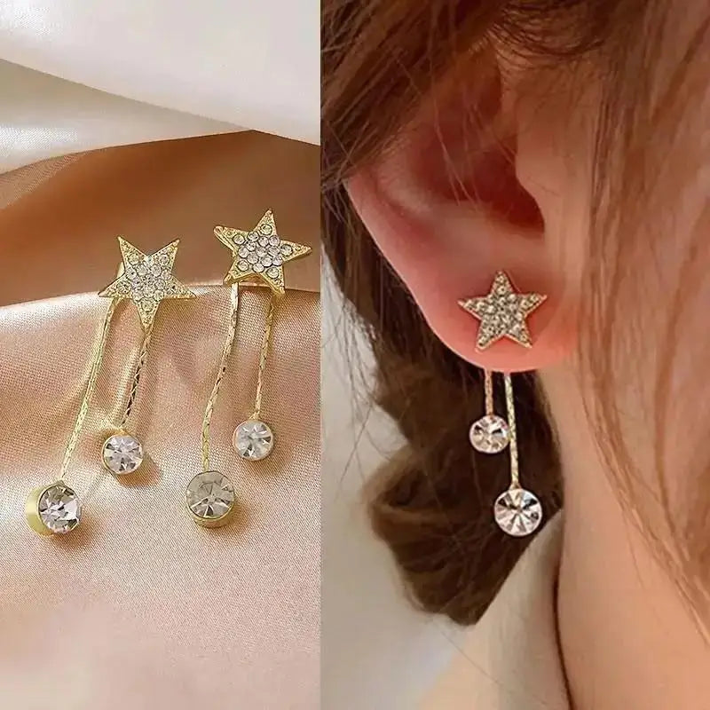 Elegantes brincos femininos com agulha em prata 925, pérolas delicadas e tassel moderno, com detalhes em zircônia. Tendência de moda coreana, perfeitos para complementar looks sofisticados e ocasiões especiais com luxo e brilho.