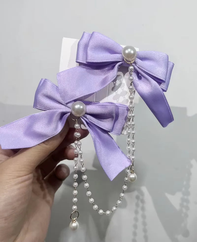 Presilha de Cabelo Laço Princesa com Pérolas – Rosa, Feminina e Infantil
