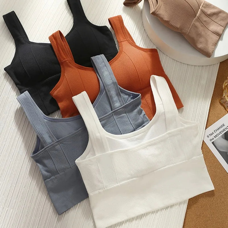 Top Esportivo Feminino Sem Costura – Suporte Anti-Suor, Yoga e Fitness 2026